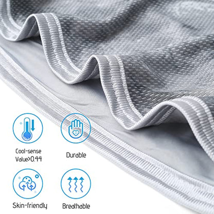 Tametra Cooling Blanket for Hot Sleepers,Tie-dye Decorative Weighted Blanket Summer Blankets Lightweight Breathable Oversized, Q-MAX>0.441, for Night Sweats with Laundry Bag