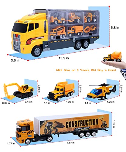 ALOTJOY Toys for Boys,25 Pcs Engineering Die-cast Construction Car Toddler Toys for 3 Year Old Boys Vehicles Gifts Kids Toys for Age 3 4 5 6 7 Year Old Boys