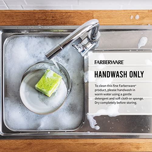 Farberware 5152497 15-Piece High-Carbon Stamped Stainless Steel Kitchen Knife Set with Wood Block, Steak Knives, Razor-Sharp, Black