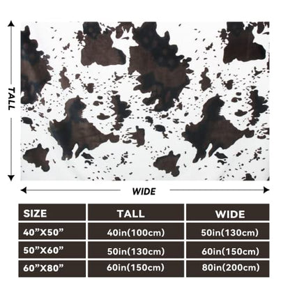 Lightweight Cow Print Blanket Plush Fleece Fuzzy Cute Cow Printed Throw Blanket Soft Warm Cozy Flannel Black Cow Blankets and Throws Small Bedding for Baby Girls Boys Toddler Bed Couch 40x50 inch