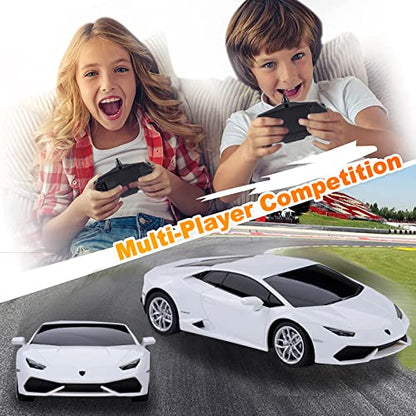 RÄDER Licensed RC Series,R/C 1:24 Lambo HURAC LP610-4 Remote Control Car, Electric Sport Racing Hobby Toy Car, Model Vehicle for Boys and Girls Teens and Adults Gift White