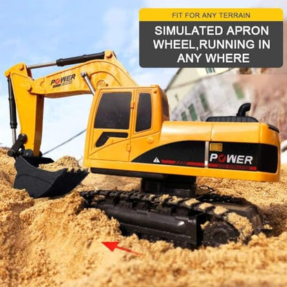 Remote Control Digger,Toy Digger Remote Control Digger Excavator Toys,Engineering Sand Digger Construction Vehicle Toy RC Excavator Toy Cars for Kids
