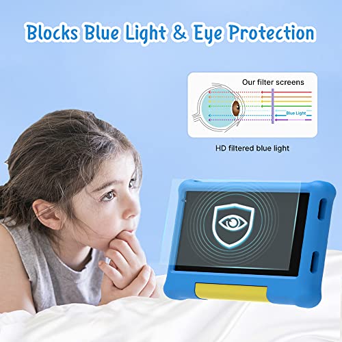 Maxsignage 7" Android 13 Kids Tablet, Ages 3-7 Tablet for Kids, Quad-Core, Shockproof Case & Stand - 32GB Storage - HD Display, 2MP Camera - Extended Battery - Parental Controls - Learning & Play