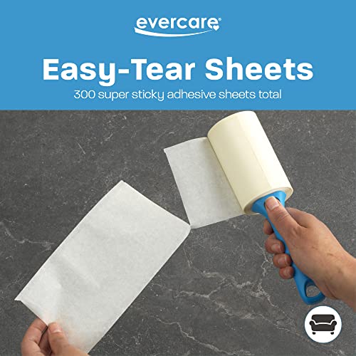Evercare All Purpose Lint Brush, Value Pack - 5 Rollers (300 Sheets Total), Blue