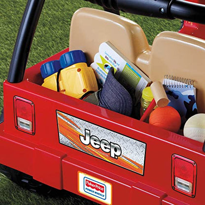 Power Wheels Jeep Wrangler Ride-On Battery Powered Vehicle With Charger & Storage Area For Preschool Kids Ages 3+ Years, Seats 2, Red