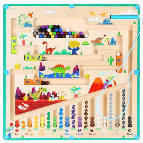 Lktvys Magnetic Activity Board, Educational Montessori Toy for 3+ Year Olds, Wooden Puzzle Game, Learning Counting and Matching Toy for Toddlers and Kids Boys Girls Preschoolers 3 4 5 Years Old