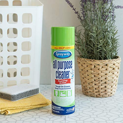 Sprayway SW5002R All Purpose Disinfectant Cleaner, Foaming Action, 19 Ounce