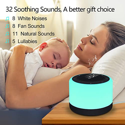 YYDSKIT White Noise Machine with Night Light, Sleep Sound Machine with 32 Soothing Sounds, Plug in,Easy Touch Control,Auto-Off Sleep Timer for Baby Kids Adults Sleeping,Relaxing