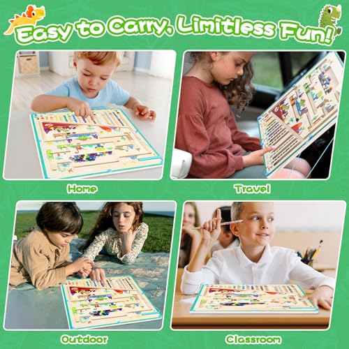 Lktvys Magnetic Activity Board, Educational Montessori Toy for 3+ Year Olds, Wooden Puzzle Game, Learning Counting and Matching Toy for Toddlers and Kids Boys Girls Preschoolers 3 4 5 Years Old