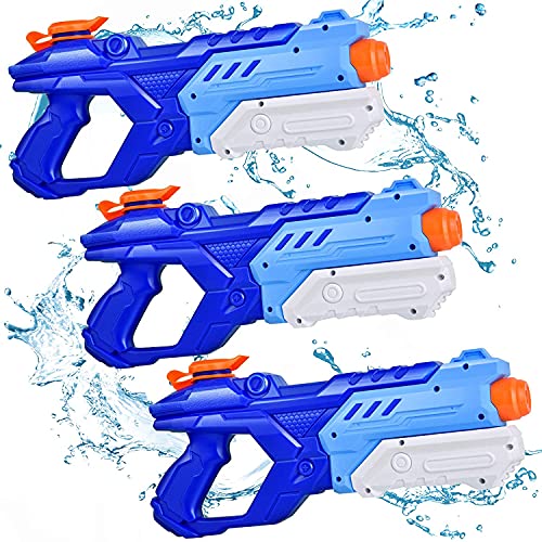 3 Pack Water Guns for Kids Adults - 600CC Squirt Guns Super Water Blaster Soaker Long Range High Capacity Summer Swimming Pool Beach Outdoor Water Fighting Toy for Boys Girls (Blue)