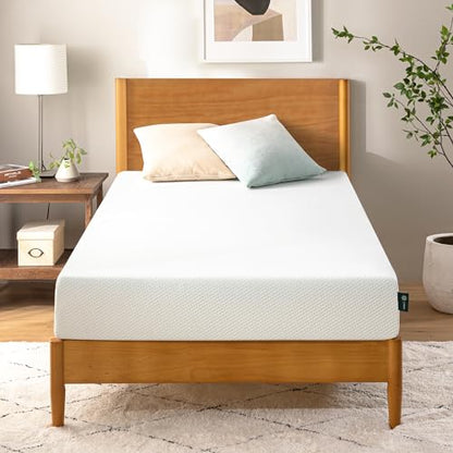 ZINUS 6 Inch Green Tea Memory Foam Mattress, Fiberglass Free, Patented Custom Contour Support, Sturdy Base Foam, CertiPUR-US Certified, Bed-in-a-box, Narrow Twin, White