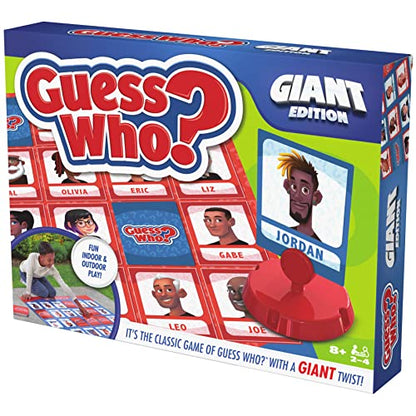 SPIN MASTER GAMES Guess Who? Giant Edition Game for Kids Family Board Game Indoor/Outdoor Games Kids Games with Big Boards, Cards, Spinner, for Kids Ages 8 and Up