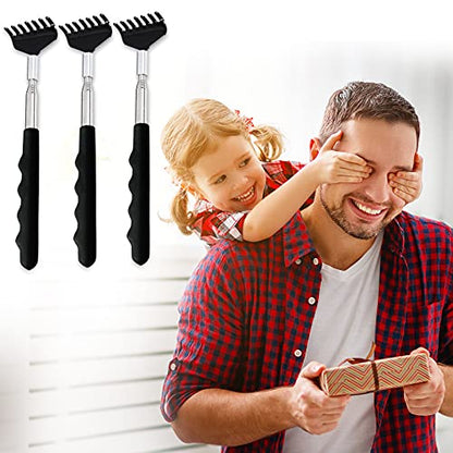 Yexixsr Back Scratcher Extendable Portable Back Massager for Men Women Kids Adults, Telescopic Back Scratching Tool with Rubber Handles, 3 Pack