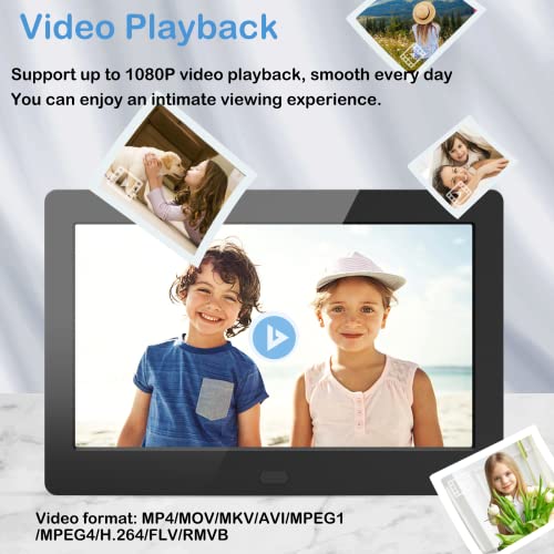 Atatat Digital Picture Frame with High Resolution 1280x800 16:9 IPS Screen/1080P 720P Video Player/Stereo/MP3/Auto-Rotate/Calendar/Time
