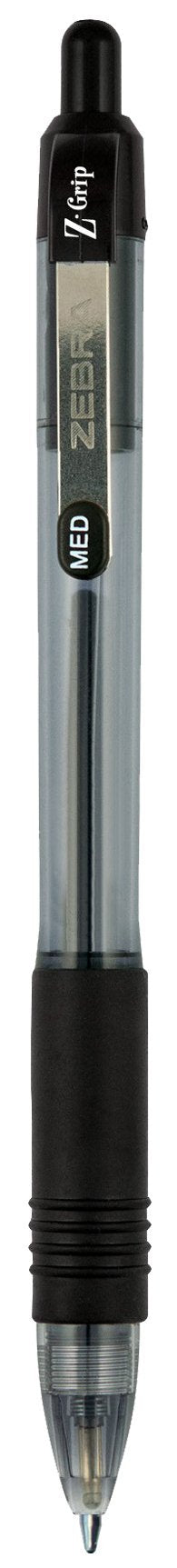 Zebra Pen Z-Grip Retractable Ballpoint Pen, Medium Point, 1.0mm, Black Ink, 18-pack