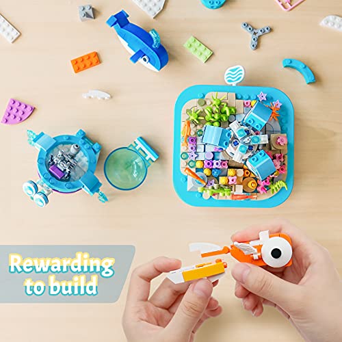 PREBOX Music Box Building Toys for Girls and Boys 8 9 10 11 12+ Year Old - Ideal Gifts for Kids Age 8-12 8-14, STEM Project and Activities, Best Birthday Gifts, Rotate with Music, Ocean