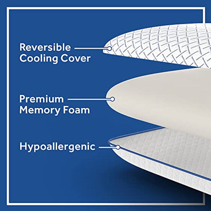 Sealy Essentials Cool Touch Memory Foam Pillows, 2 Pack,White