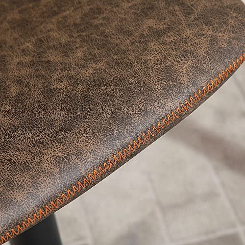 HOMCOM Adjustable Bar Stools, Swivel Bar Height Chairs Barstools Padded with Back for Kitchen, Counter, and Home Bar, Set of 2, Brown