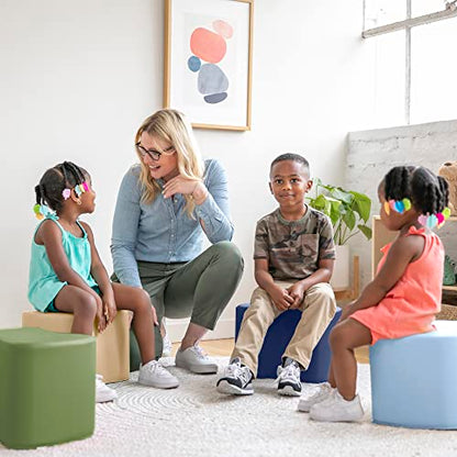 ECR4Kids SoftZone Toddler Modular Stool Set, Flexible Seating, Earthtone, 6-Piece
