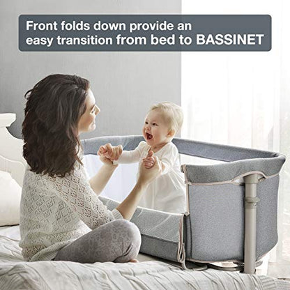 RONBEI Baby Bassinet Bedside Sleeper, Easy to Assemble Bassinets for Baby/Infants, Height Adjustable Bedside Bassinet for Newborn Baby