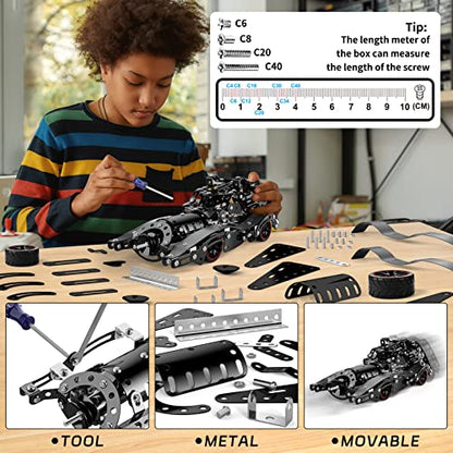 Lucky Doug STEM Building Projects Model Car Set Gifts Toys for Boys Kids 8 9 10 11 12 Years Old and Older - 332 PCS DIY Metal Building STEM Kits Toys Science Educational Set Gifts for Vehicle Fans