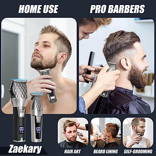 Zaekary Professional Hair Clippers for Men, Professional Barber Clippers and Trimmer Set, Cordless Beard Trimmer Haircut Grooming Kit Gift for Men Women Kids