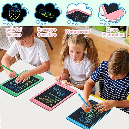 FLUESTON Toys LCD Writing Tablet Toddler,Toys for Boys Girls 3 4 5 6 7 8year,8.8 Inch 3pcs in 1 Pack Drawing Pad Toy Christmas Birthday Gifts for Kids,Drawing Tablet Doodle Board Cute Dinosaur Unicorn