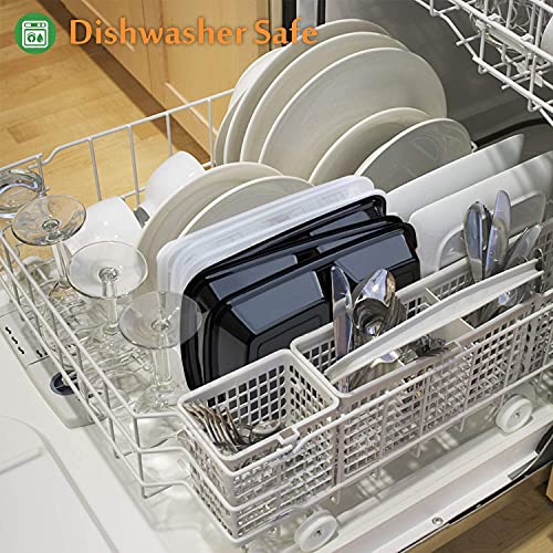 Enther Meal Prep Containers [20 Pack] 2 Compartment with Lids, Food Storage Bento Box | BPA Free | Stackable | Reusable Lunch Boxes, Microwave/Dishwasher/Freezer Safe, Portion Control (32 oz)