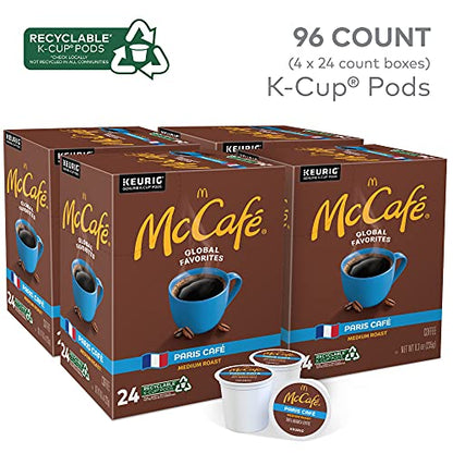 McCafe Paris Café, Single Serve Coffee Keurig K-Cup Pods, Medium Roast Coffee, 96 Count