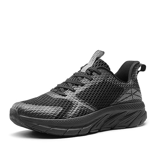 ALLSWIFIT Men's Running Shoes Breathable Lightweight Jogging Walking Sneakers for All-Day Wear All Black Size 9 SARR009M
