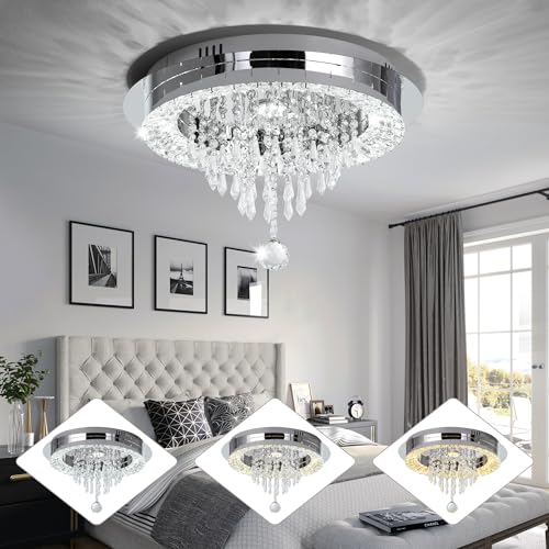 Sunny Hawaii Elegant Bead Crystal Chandelier, 16in Modern Led Indoor C ...