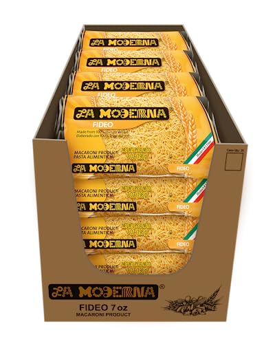 La Moderna Fideo Pasta, Noodles, Durum Wheat, Protein, Fiber, Vitamins, 7 Oz, Pack of 20