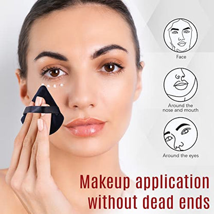 Foonbe Triangle Makeup Sponge for Face Powder, Soft Plush Triangle Makeup Sponge Beauty Gift Set, Reusable Velour Cosmetic Foundation Blender for Loose Powder and Contouring, Beauty Tool (6 Pcs)