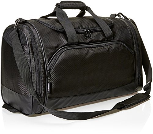 Amazon Basics Medium Lightweight Durable Sports Duffel Gym and Overnight Travel Bag - Black