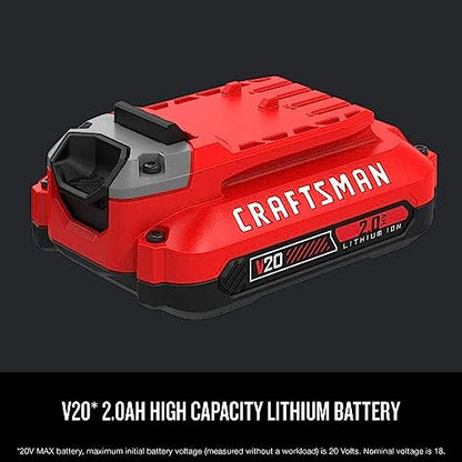 Craftsman V20 Lithium Ion Battery, 2.0-Amp Hour, 2 Pack (CMCB202-2)
