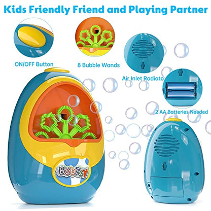 BubToy Bubble Machine for Kids - Automatic Bubble Blower 5000+ Bubbles Per Minute, High Output Bubble Maker Toys Bubbles for Toddlers, Christmas Birthday Gifts for 3 4 5 6 7 8 Years Old Boys Girls