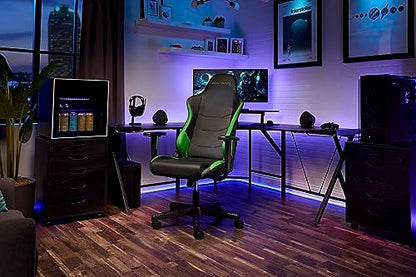 RESPAWN 110 Ergonomic Gaming Chair - Racing Style High Back PC Computer Desk Office Chair - 360 Swivel, Integrated Headrest, 135 Degree Recline with Adjustable Tilt Tension & Angle Lock - 2023 Green
