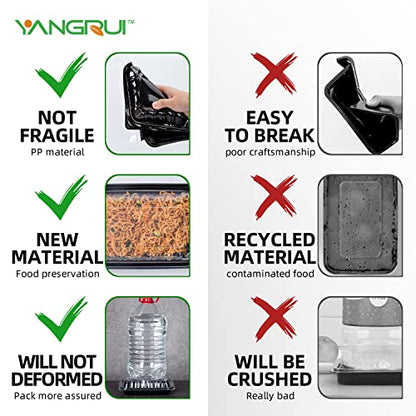 YANGRUI Clamshell Take Out Containers, Anti-Fog Leak Proof Shrink Wrap 30 Pack 9 x 6 Inch 27 oz Meal Prep Container BPA Free PP Material Microwave Freezer Safe Hinged To Go Containers