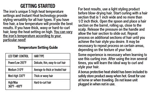 CONAIR INFINITIPRO Tourmaline 1-Inch Ceramic Curling Iron, 1-inch barrel produces classic curls – for use on short, medium, and long hair