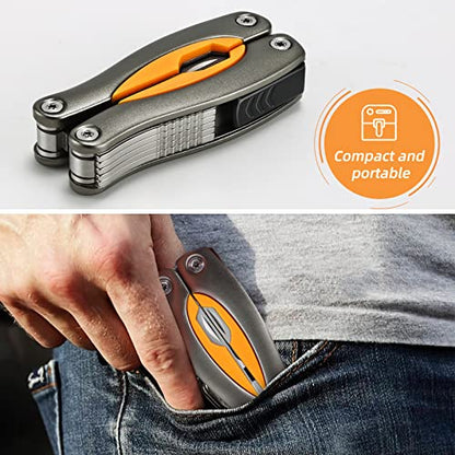 Multitool Pliers with Safety Locking, 15 in 1 Multitool Pocket Knife, Camping, Fishing, Simple Maintenance of Cool Gadgets, With Screwdriver, Folding Saw, Bottle Opener, Unique Gifts for Men Women