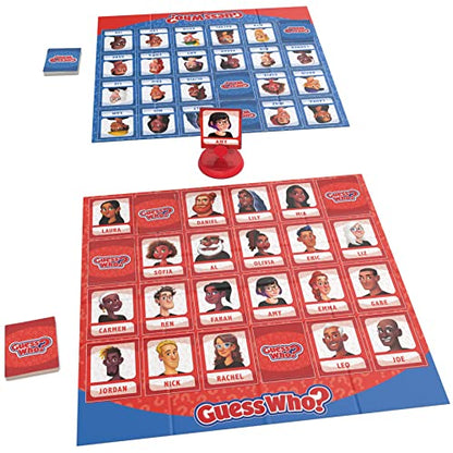 SPIN MASTER GAMES Guess Who? Giant Edition Game for Kids Family Board Game Indoor/Outdoor Games Kids Games with Big Boards, Cards, Spinner, for Kids Ages 8 and Up