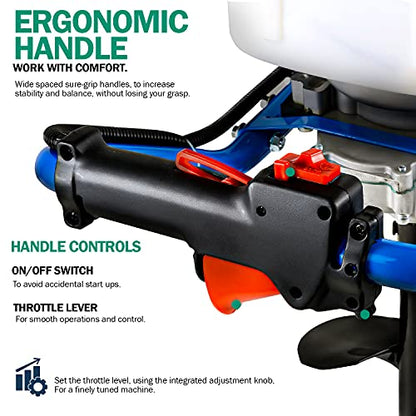 Landworks Earth Auger Power Head Heavy Duty 3HP 52cc 2 Stroke Gas Engine w/Steel 8"x24" Bit w/Fishtail One Man Post Hole Digger for Planting, Earth Burrowing/Drilling & Fences EPA/CARB Compliant