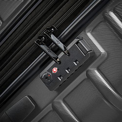 Samsonite Omni 2 Hardside Expandable Luggage with Spinners | Solid Charcoal | 2PC SET (Carry-on/Medium)