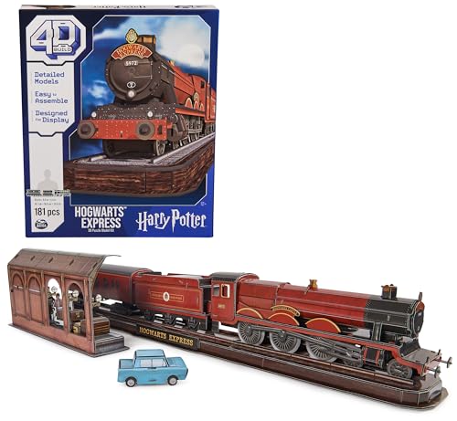 4D Build, Harry Potter Hogwarts Express 3D Puzzle Model Kit 181 Pcs 2.5 Ft Wide | Harry Potter Gifts Desk Decor | 3D Puzzles for Adults & Teens 12+