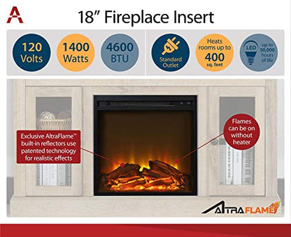 Ameriwood Home Carson Electric Fireplace TV Console for TVs up to 70", Black