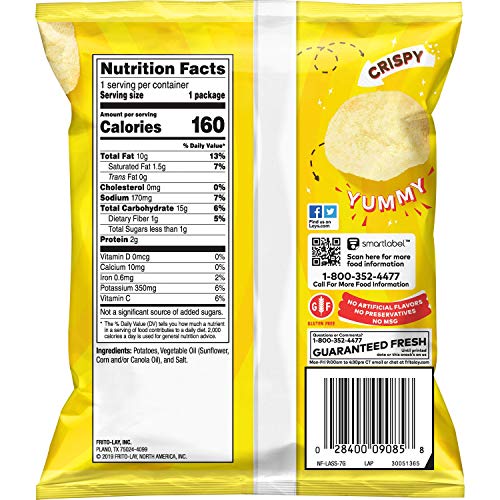 Lay's Classic Potato Chips, 1 Ounce (Pack of 104)