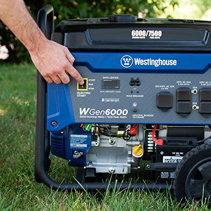 Westinghouse Outdoor Power Equipment 7500 Peak Watt Home Backup Portable Generator, Transfer Switch Ready 30A Outlet, Gas Powered, CARB Compliant