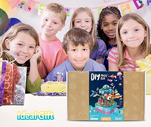 PREBOX Music Box Building Toys for Girls and Boys 8 9 10 11 12+ Year Old - Ideal Gifts for Kids Age 8-12 8-14, STEM Project and Activities, Best Birthday Gifts, Rotate with Music, Ocean