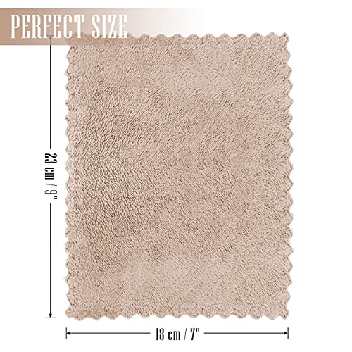 24 Pack Kitchen Dishcloths - Does Not Shed Fluff - No Odor Reusable Dish Towels, Premium Dish cloths, Super Absorbent Coral Fleece Cleaning Cloths, Nonstick Oil Washable Fast Drying (Brown)