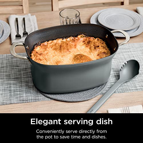 Ninja MC1001 Foodi PossibleCooker PRO 8.5 Quart Multi-Cooker, with 8-in-1 Slow Cooker, Dutch Oven, Steamer & More, Glass Lid Integrated Spoon, Nonstick, Oven Safe Pot to 500°F, Sea Salt Gray